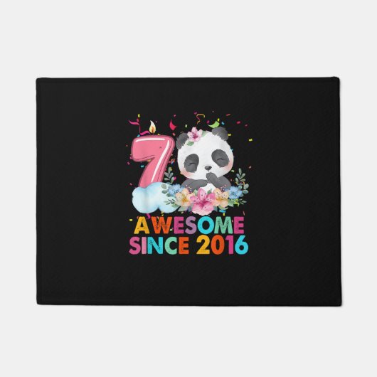 7 jaar oud Geweldige sinds 2016 Panda 7e Verjaarda Deurmat (Voorkant)