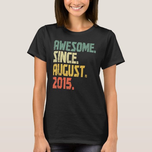 7 jaar oud Geweldige sinds 7 augustus 2015 7th Bir T-shirt (Voorkant)