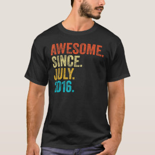 7 jaar oud Geweldige sinds juli 2016 7e verjaardag T-shirt