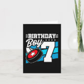 7 Jaar Oud Hockey Party Thema 7e Verjaardag Jongen Kaart (Voorkant)