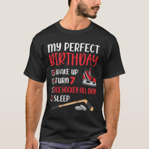 7 Jaar Oud IJshockey Verjaardagsfeest 7e Jongen Da T-shirt