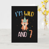 7 jaar oud | Ik ben wild en 7 | 7e verjaardag Kaart (Gele Bloem)