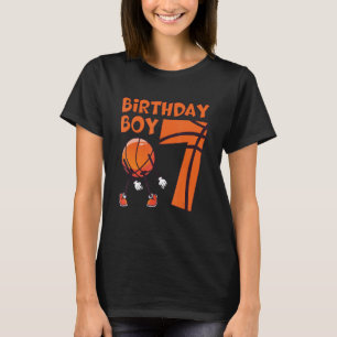 7 Jaar Oud Jongen Basketbalspeler 7e Verjaardag Ba T-shirt