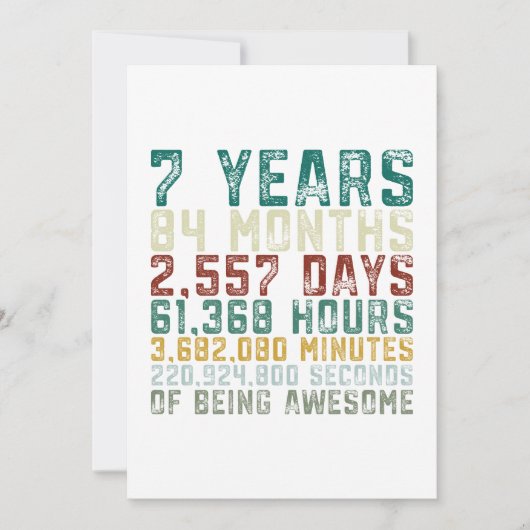 7 jaar oud Jubileum van 7-jarig meisje Kaart (Voorkant)