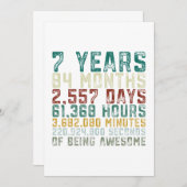 7 jaar oud Jubileum van 7-jarig meisje Kaart (Voorkant / Achterkant)