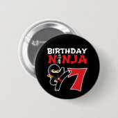 7 Jaar Oud Karate Ninja Party Kinder 7e Verjaardag Ronde Button 5,7 Cm (Voorkant /achterkant)