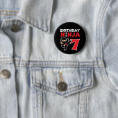 7 Jaar Oud Karate Ninja Party Kinder 7e Verjaardag Ronde Button 5,7 Cm (In situ)