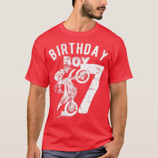 7 jaar oud kind Verjaardagsjongen Dirt bike Motorc T-shirt