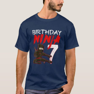 7 jaar oud Kinder Ninja Birthday Party Thema T-shirt
