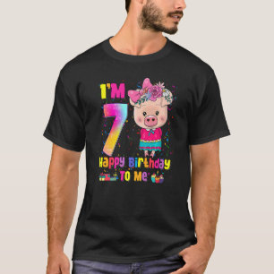 7 jaar oud meisje Geweldige prinses Cute Pig 7e bu T-shirt