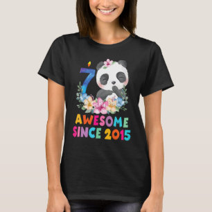 7 Jaar Oud Meisje Verjaardag Eenhoorn Panda B Dag T-shirt