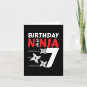 7 Jaar Oud Ninja Party Sterren Kinder 7e Verjaarda Kaart (Voorkant)