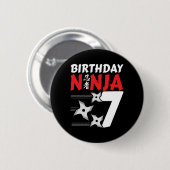 7 Jaar Oud Ninja Party Sterren Kinder 7e Verjaarda Ronde Button 5,7 Cm (Voorkant /achterkant)