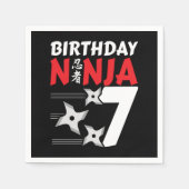 7 Jaar Oud Ninja Party Sterren Kinder 7e Verjaarda Servet (Voorkant)