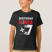 7 Jaar Oud Ninja Party Sterren Kinder 7e Verjaarda T-shirt (Voorkant)