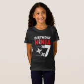 7 Jaar Oud Ninja Party Sterren Kinder 7e Verjaarda T-shirt (Voorkant volledig)