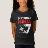 7 Jaar Oud Ninja Party Sterren Kinder 7e Verjaarda T-shirt (Voorkant)