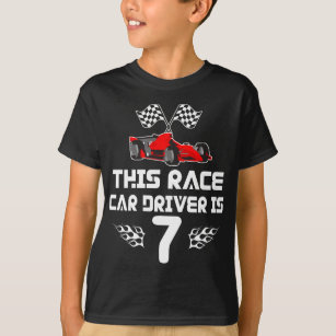 7 jaar oud race auto verjaardag jongen voor 7e ver t-shirt