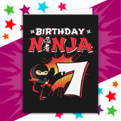 7 jaar oud stripboek stijl ninja 7e verjaardag kaart