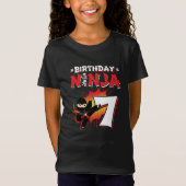 7 jaar oud stripboek stijl ninja 7e verjaardag t-shirt (Voorkant)