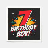 7 Jaar Oud Superheld Verjaardag Jongen 7e Verjaard Servet (Voorkant)