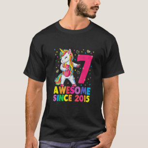 7 jaar oud Unicorn Floss7th Birthday Girl Uni T-shirt