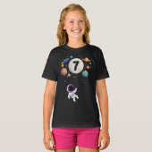 7 Jaar Oud Verjaardag Planeten Astronaut 7e Verjaa T-shirt (Voorkant volledig)