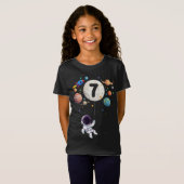 7 Jaar Oud Verjaardag Planeten Astronaut 7e Verjaa T-shirt (Voorkant volledig)