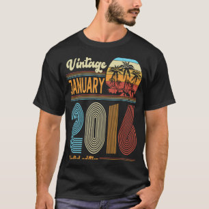 7 Jaar Oud Verjaardag Vintage Januari 2016 Meisjes T-shirt