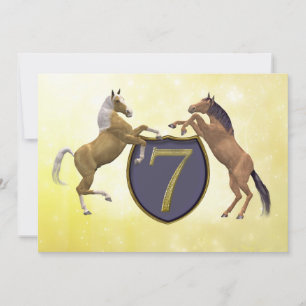 7 jaar oud verjaardagsfeest waarbij paarden worden kaart