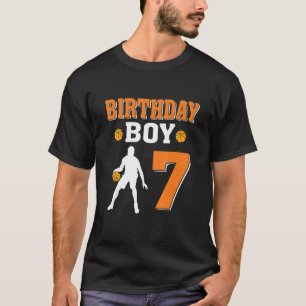 7 jaar oude 7e verjaardag Jongen Basketball Party T-shirt