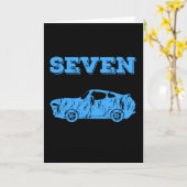 7 jaar oude 7e verjaardag Jongen Muskusauto Kaart (Gele Bloem)