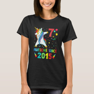 7 jaar oude 7e verjaardag Unicorn Dabbing Geweldig T-shirt