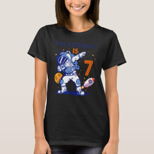 7 jaar oude Astronaut Space Planet 7th Birthday Bo T-shirt