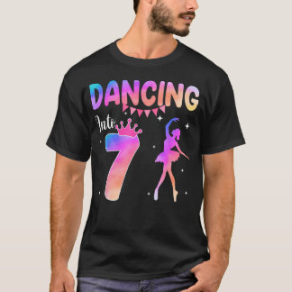 7 Jaar Oude Balletdanseres 7e Verjaardag Ballerina T-shirt