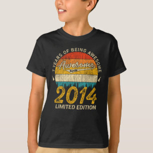 7 jaar oude Bday Retro Geweldige 7e Verjaardag Gif T-shirt