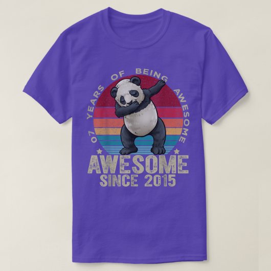 7 jaar oude Dabbing Panda 7th Birthday Kinder Unic T-shirt (Design voorkant)