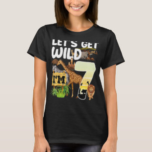 7 jaar oude dierentuin Birthday Safari Oerwoud Die T-shirt