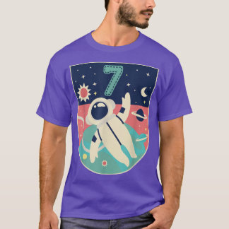 7 jaar oude geboorte Boy T-shirt Astronaut 7th Bda