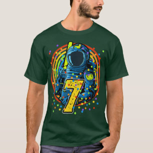 7 jaar oude geboorte jongen geeft astronaut 7e geb t-shirt