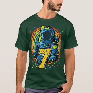 7 jaar oude geboorte jongen geeft astronaut 7e geb t-shirt