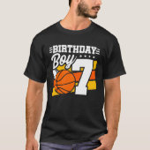 7 jaar oude jongen 7 jaar Basketball Birthday T-shirt (Voorkant)