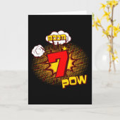 7 jaar oude jongen 7e verjaardag Kinder komiek Kaart (Gele Bloem)