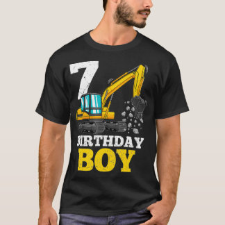 7 jaar oude Jongen Gift Construction Party T-shirt