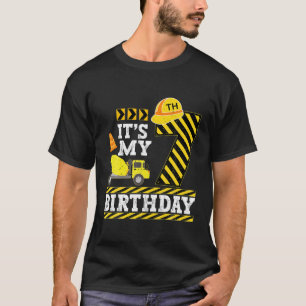 7 jaar oude jongen Het is mijn 7e verjaardag Bouw T-shirt