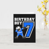 7 jaar oude jongen Ice Hockey Player 7e verjaardag Kaart (Gele Bloem)