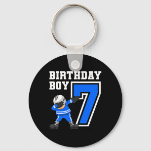 7 jaar oude jongen Ice Hockey Player 7e verjaardag Sleutelhanger