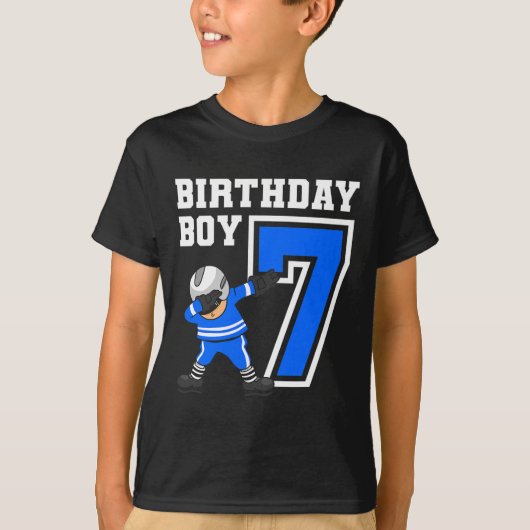 7 jaar oude jongen Ice Hockey Player 7e verjaardag T-shirt (Voorkant)