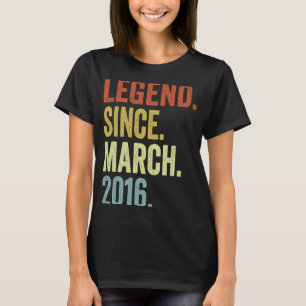 7 jaar oude jongen legend sinds maart 2016 7th Bir T-shirt