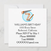 7 jaar oude Jongensbouwer Gereedschap Verjaardagso Kaart (Achterkant)